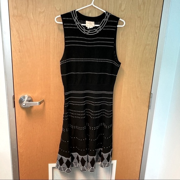 KATE SPADE Sz M Flare Ribbed  Knit Sleeveless A-Line Slight Flare Dress - Picture 3 of 9